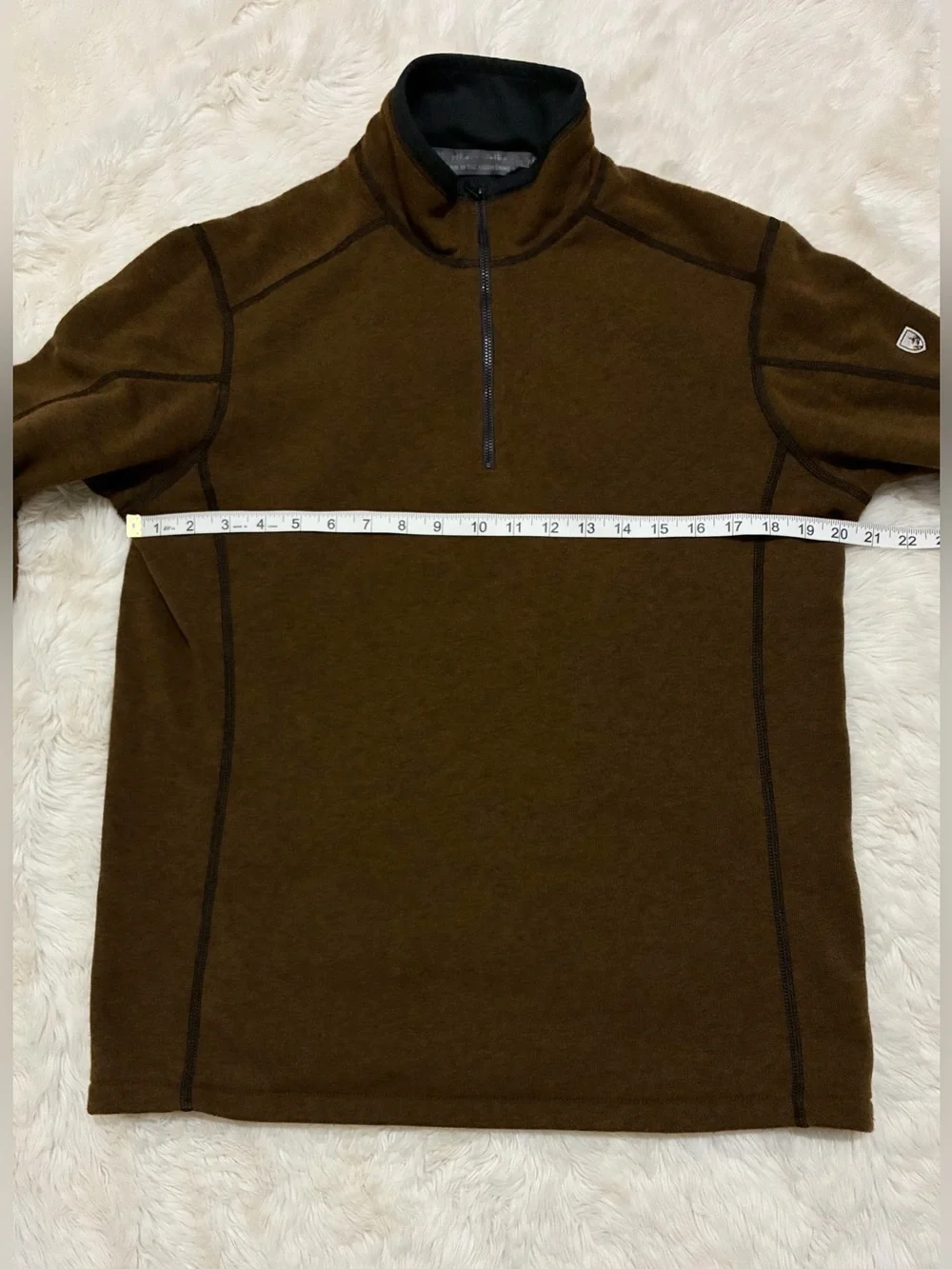 Kuhl Revel 1/4 Zip Fleece Pullover, Brown /Black, Men’s Medium